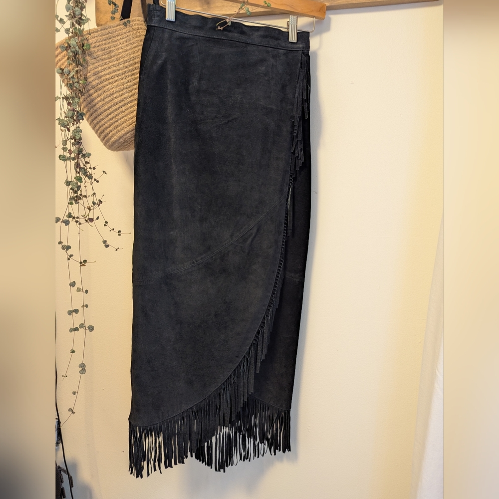 Daniel Hechter Black Maxi Skirt with Fringe